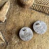 Large Handmade Silver + Genuine Sleeping Beauty Turquoise Sun Earrings. - Image 5