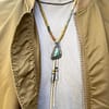 Sterling Silver + Rare Natural Montezuma Turquoise Sail Necklace. - Image 3