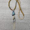 Sterling Silver + Rare Natural Montezuma Turquoise Sail Necklace.