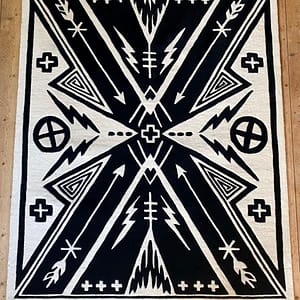 PTN~ Hand Tufted Fine New Zealand Wool Rug~ Bone white frame. *SMALL ANOMALY*