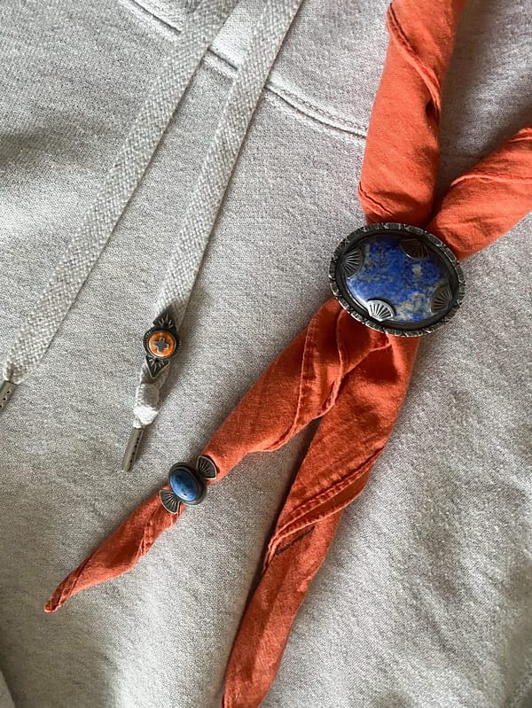 Sterling Silver Neckerchief Slide/ Woggle - Denim Lapis Lazuli - Image 2