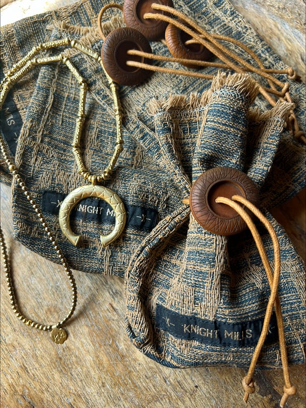 Hand~Cast Brass Naja + Tube Necklace - Image 2