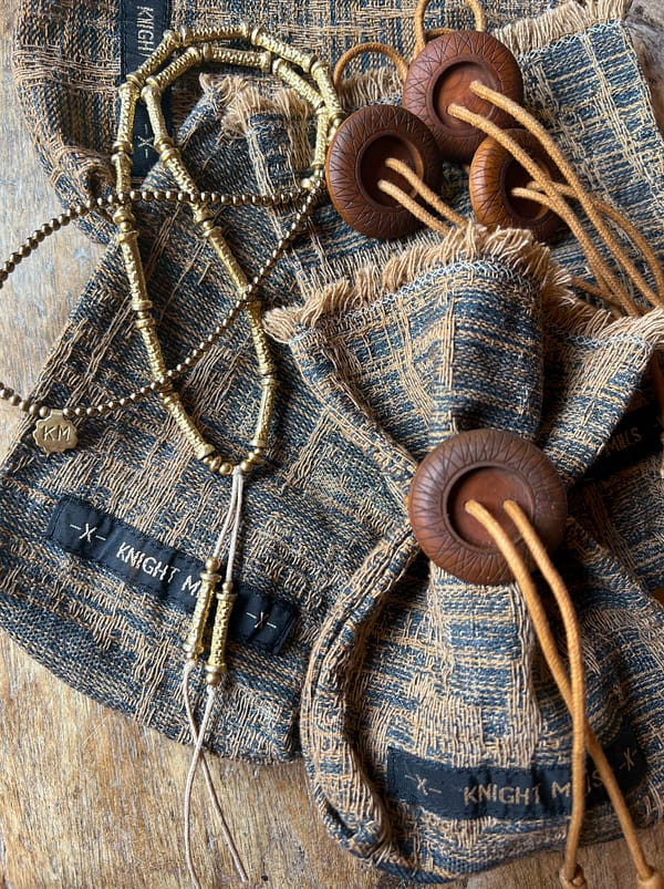 Hand~Cast Raw Brass Tube Necklace - Image 2